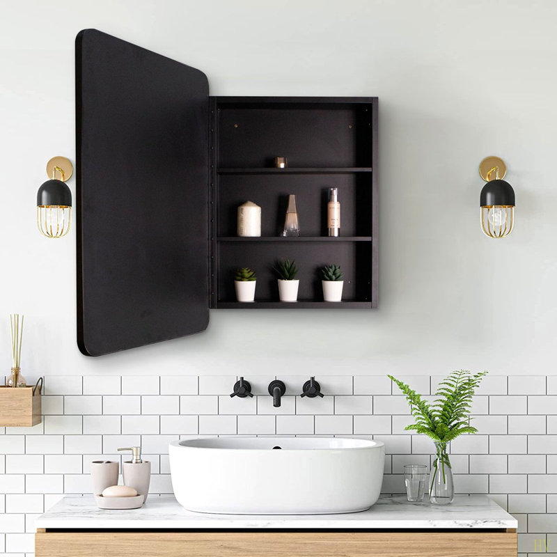 Armoire à pharmacie 24 po x 30 po à fixation murale ou encastrée avec miroir
