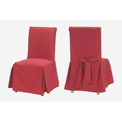 Cotton Dining Chair Slipcover Long