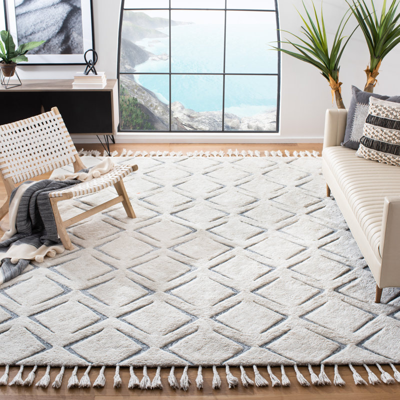 Gaetane Hand Tufted Performance Geometric Rug, Rectangle 6' x 9'