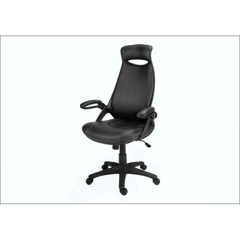 Chaise de bureau, hauteur réglable, pivotante, ergonomique, accoudoirs, bureau d'ordinateur, travail, aspect cuir, métal, contemporain, moderne