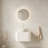 DINA 24" Bathroom Vanity&Sink, Floating Curved Edges Striped Storage Cabinet with Drawer, Matte Stone White Bowl Ceramic Basin&Carrara White Sintered Stone Top, Pre-assembled, White Color -1222487884