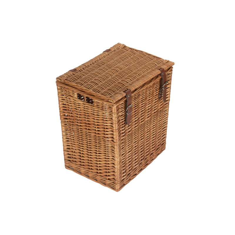 Wicker Vintner Hamper Storage Basket, 44cm H x 39cm W x 29cm D, Natural