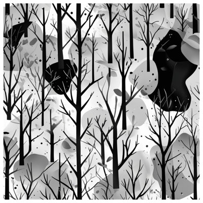 Couvre-lit matelassé à motif de forêt monochrome toutes tailles