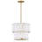 Simone 17.5" Four-Light Two-Tier Convertible Chandelier w/ Natural Alabaster Panels