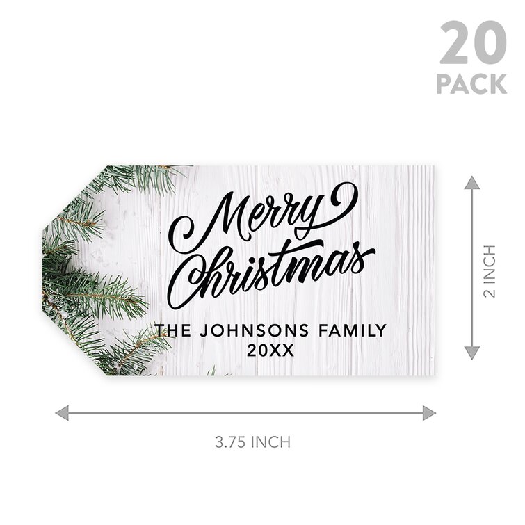 Merry and Bright Christmas Tags, 12 Matte Personalized Holiday Gift Tags  for Presents, to From Gift Tags for Christmas, Custom Christmas Tag 