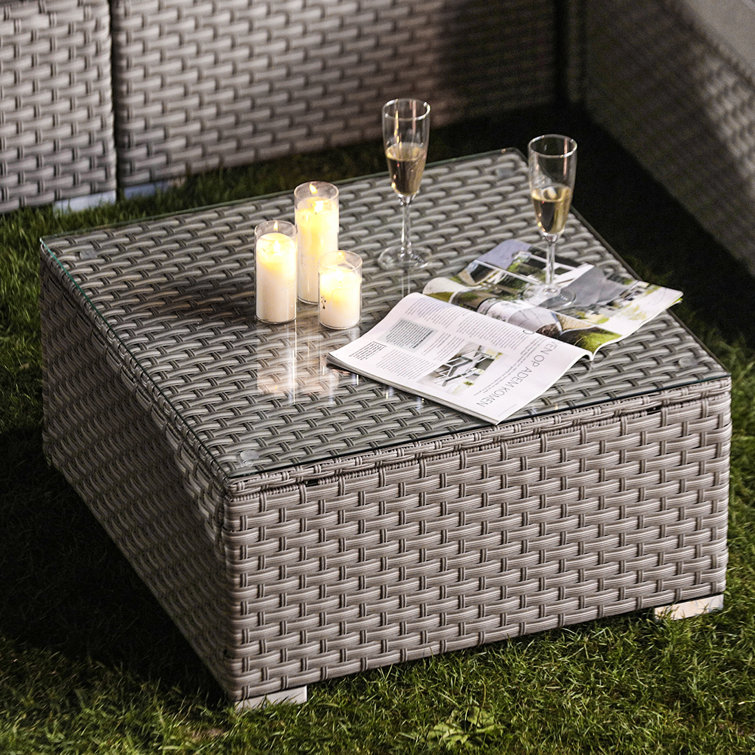 Bouscat Square Glass Outdoor Coffee Table