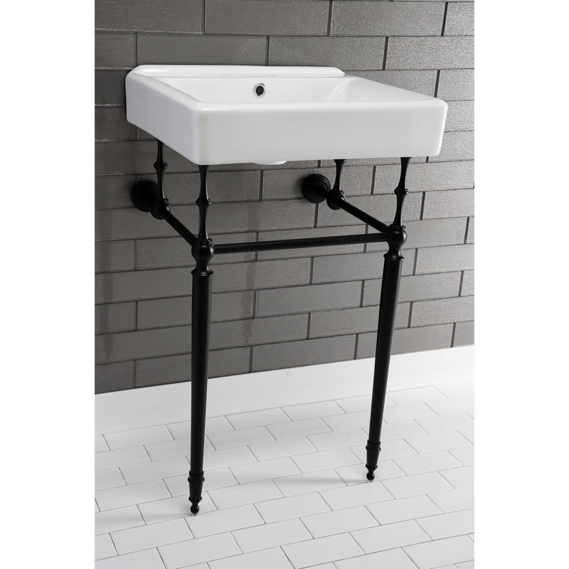 Kingston Brass Concord 20-Inch Ceramic Console Sink Basin (4-Inch, 3-Hole)