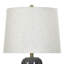 Lampe de table en céramique - bleu Leto - abat-jour blanc