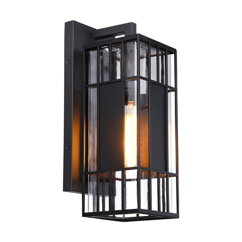 Applique murale d'extérieur 1 lumière pour porche Riker, H 18 po x l 6,5 po x P 8,25 po