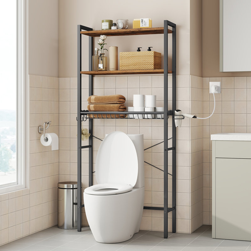 Rangement au-dessus de la toilette, H 63 po x l 23,6 po x P 9,4 po, Brun, 2