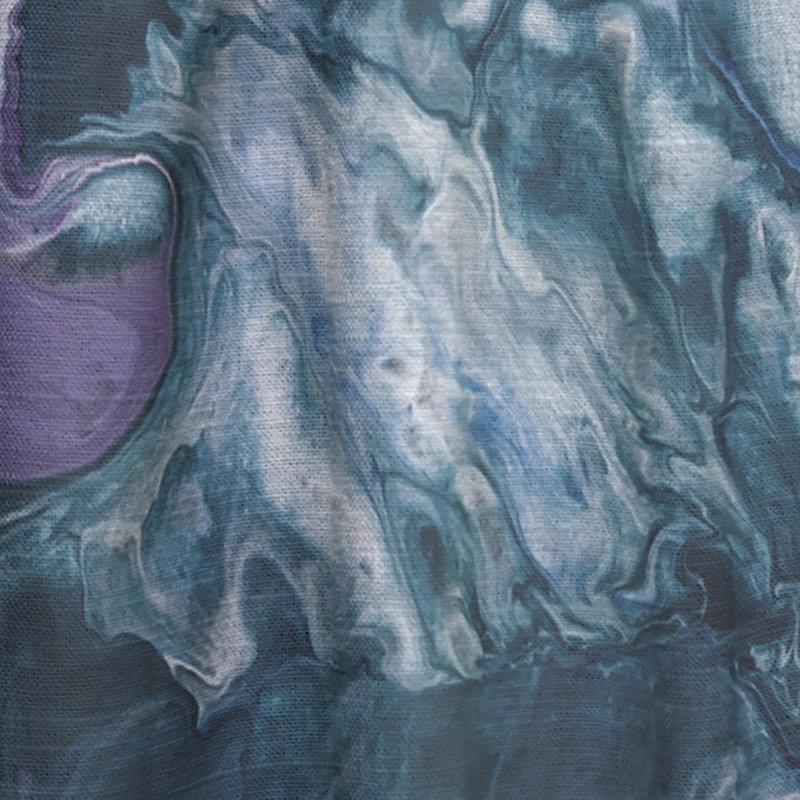 Bleu et violet liquide art marbre - rideau moderne - velours obscurcissant - 1 panneau