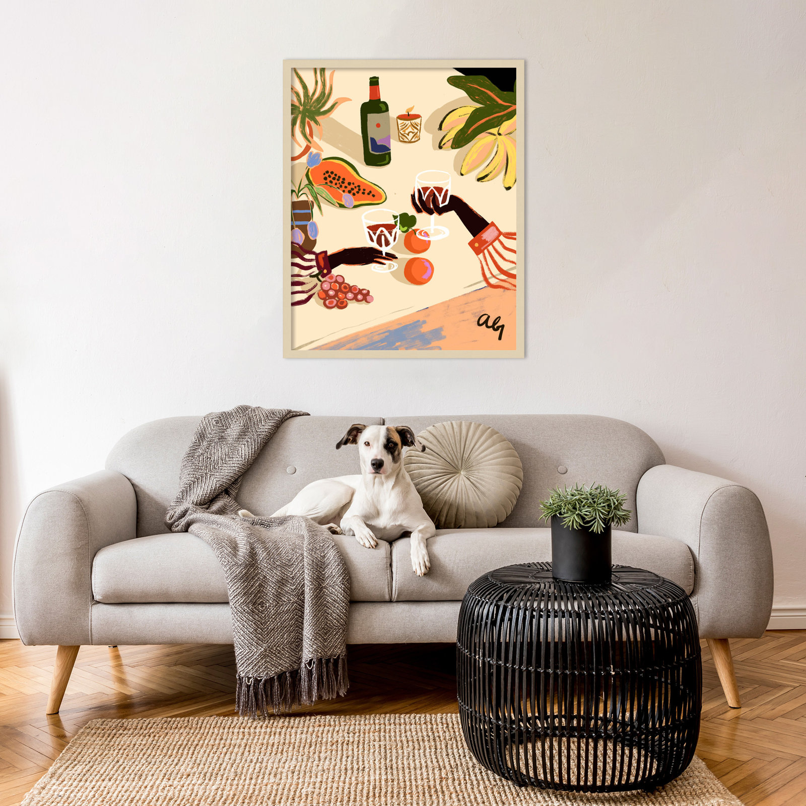 Pritchard "Cheers to You (Wine)" Print, Brown, 33" H x 27" W