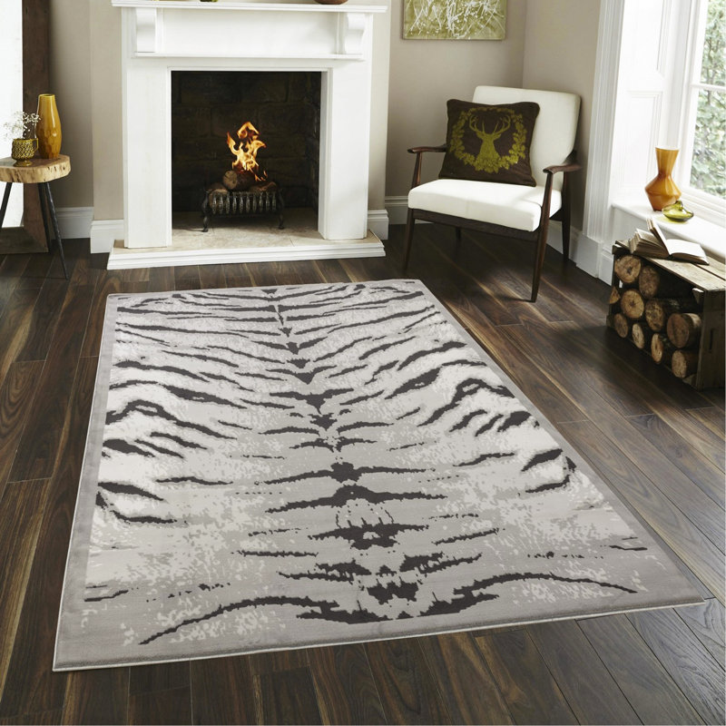 Gray Area Rug, Rectangle 5'3" x 7'