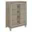Finition champagne glamour 1 pièce commode 4 tiroirs pieds en acrylique de luxe avec garniture de miroir biseauté