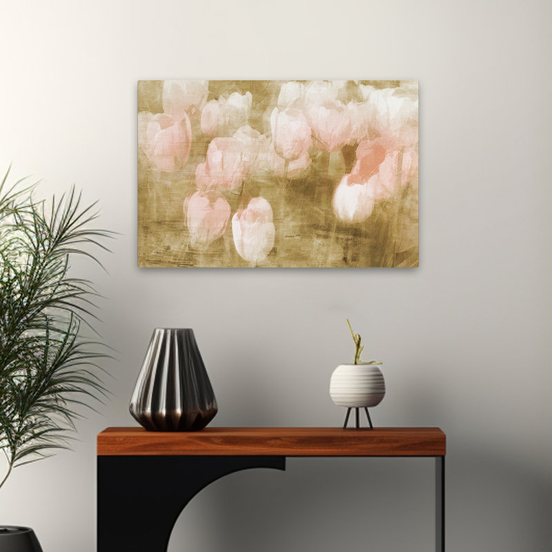 Plantes, fleurs, abstrait, art mural champ, H 16 po x l 24 po