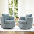 Blendia Upholstered Swivel Barrel Chair (Set of 2)
