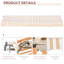 Auvent pour fenêtre, parasol de patio rétractable 13 pi x 8 pi, manivelle manuelle et toile d'eau, structure en aluminium, auvent de jardin à rayures beige - eau, cadre pour terrasse, balcon