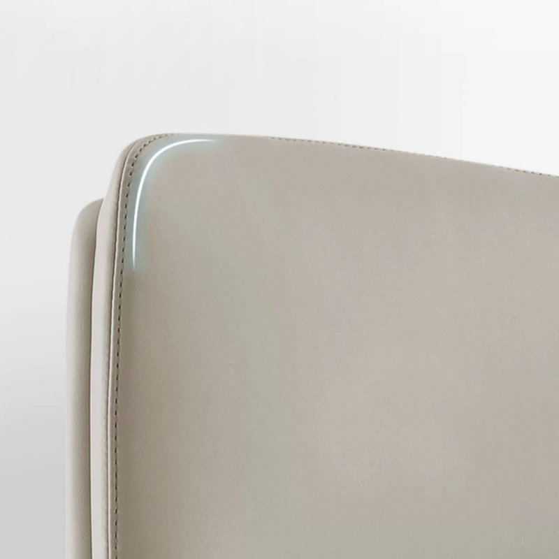 LightGray + Silver Hight adjustable Genuine Leather + Faux Leather + Aluminium Alloy Office Chair