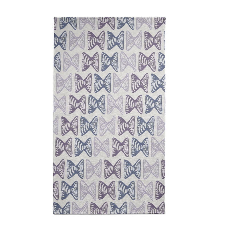 Tapis géométrique lavande / bleu, Rectangle 3 pi x 5 pi