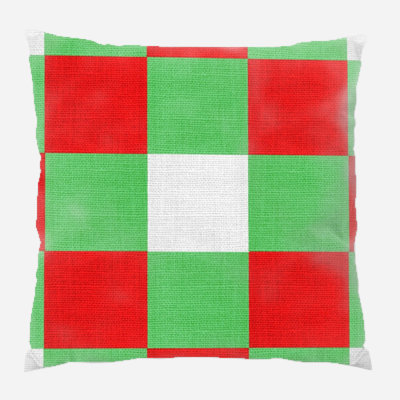 Fabric Geometric Microsuede Reversible Throw Pillow
