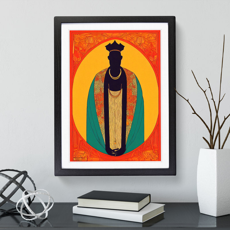 African King - Single Picture Frame Print, Black Framed, 64cm H x 46cm W x 2cm D