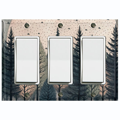 Couvercle de plaque d'interrupteur en métal; Fauteuil à bascule GFI 3 tailles US Standard - Serene Forest
