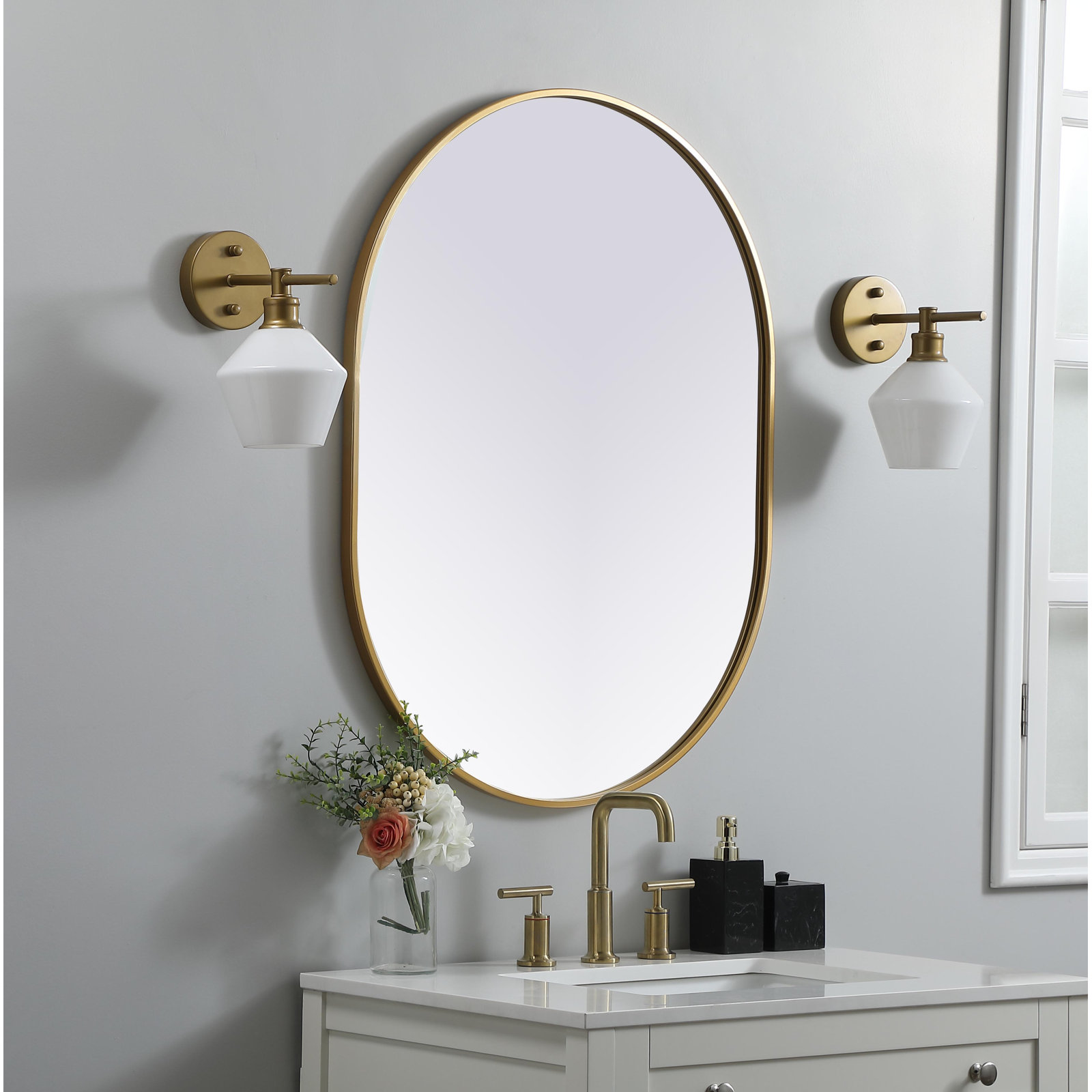 Sabine Accent Mirror, Brass, 36" x 27"