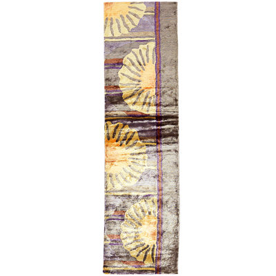 Hand Knotted Wool Area Rug in Purple