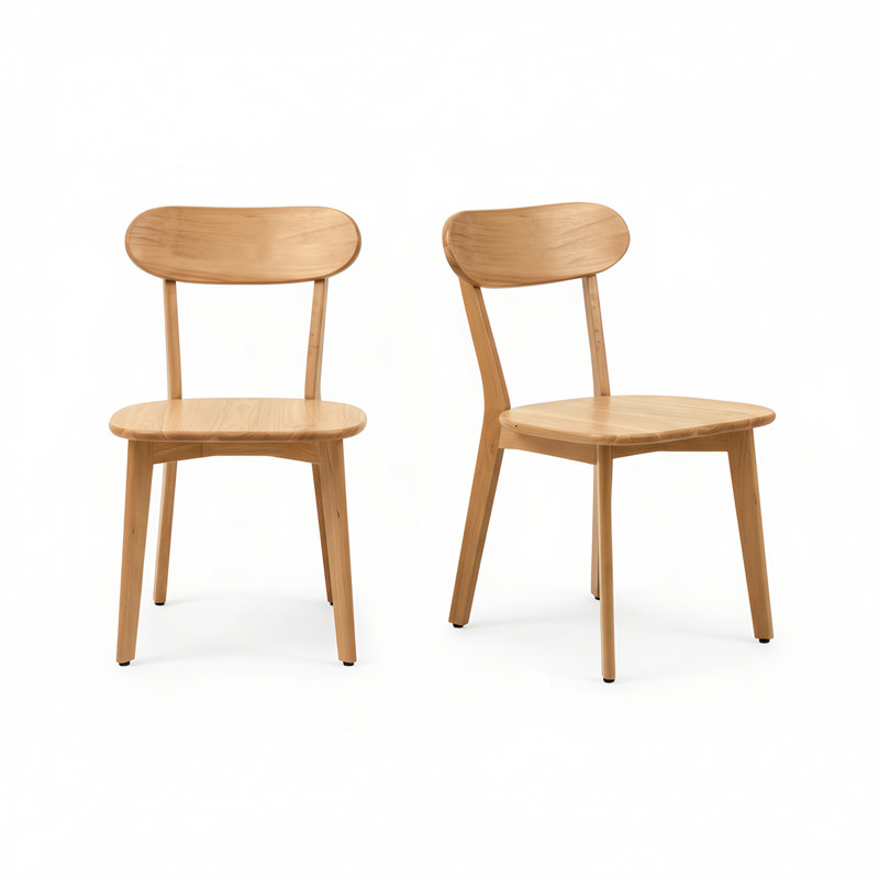 Ensemble de 2 chaises de salle à manger en bois massif, Bois