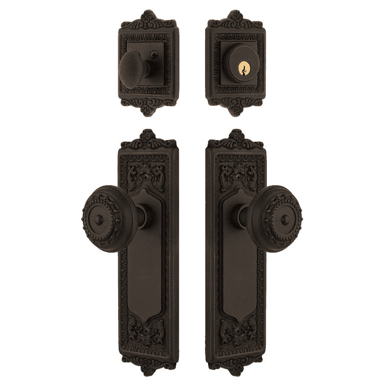 Nostalgic Warehouse Egg & Dart Entry Set with Meadows Knob
