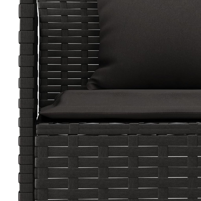 Sommar 86.6'' Wide Rectangle Patio Sofa with Cushions, Black, Grey