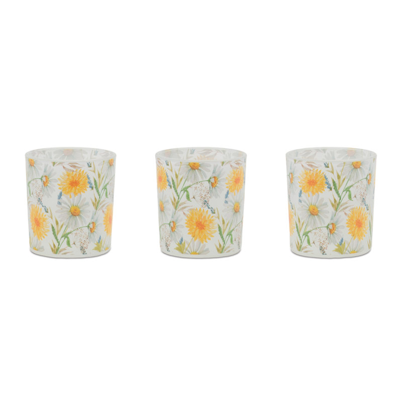 Porte-bougie à motif floral givré