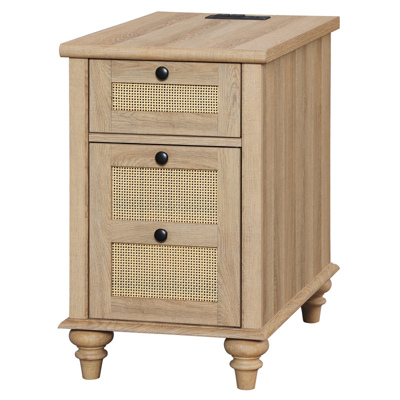 Arela End Table with Storage and Built-In Outlets
