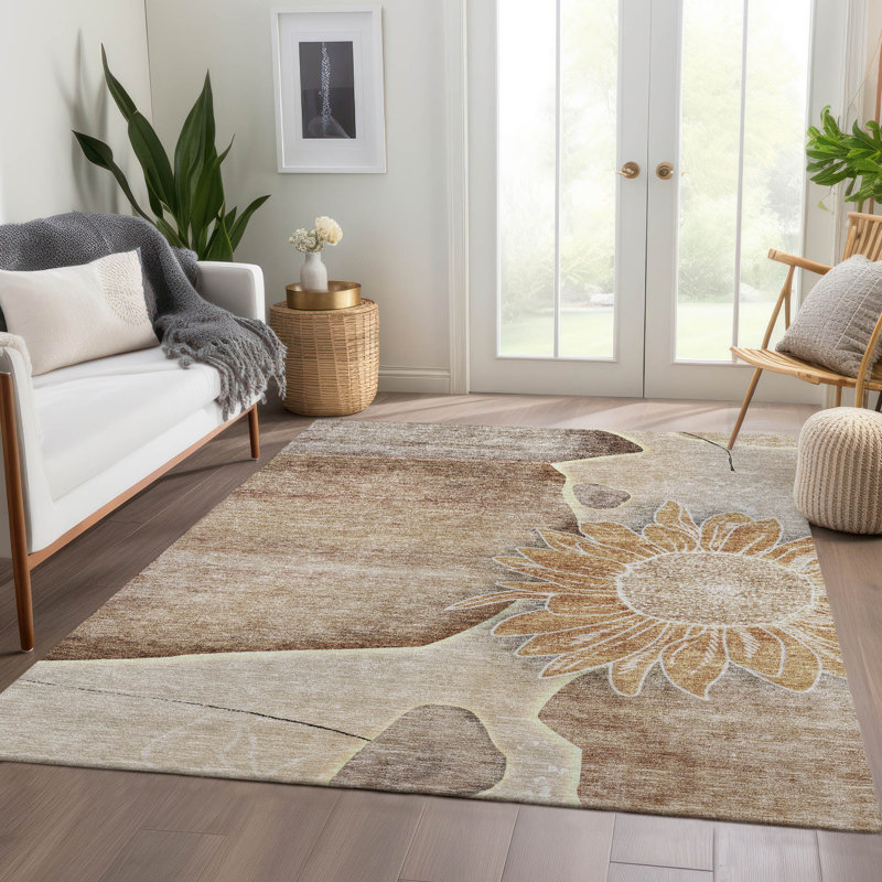 Tapis intérieur / extérieur Killingly avec envers antidérapant, Rectangle 3 pi x 5 pi