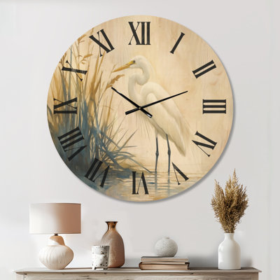 Horloge murale en bois « Calme matinal des marais »