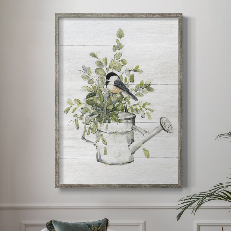 «Garden Bird I», reproduction encadrée - bois massif, H 11 po x l 9 po