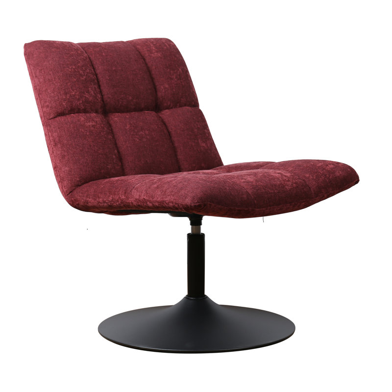 Birt Upholstered Swivel Accent Chair, Berry Red