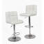 Tabouret de bar pivotant et réglable en similicuir hydraulique, ensemble de 2, blanc