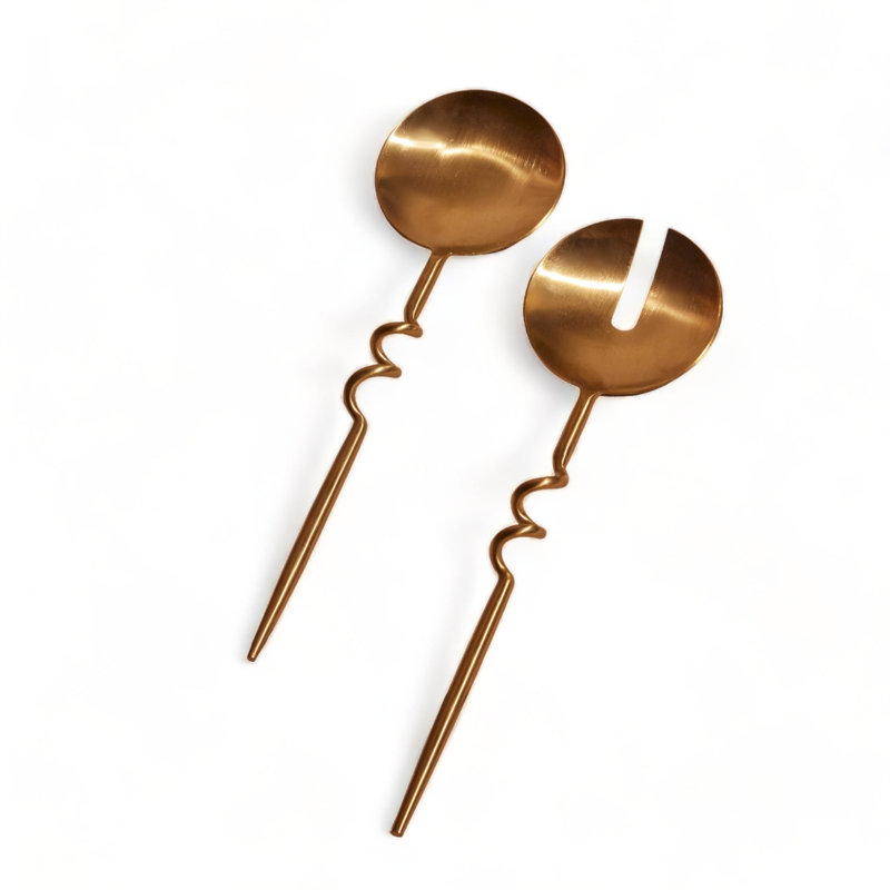 Elisa Servers. Set of 2, Brass