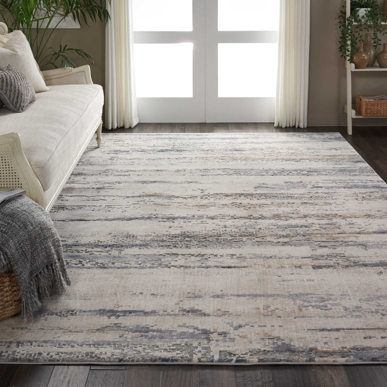 Comer Abstract Beige/Gray Area Rug 5”x7”