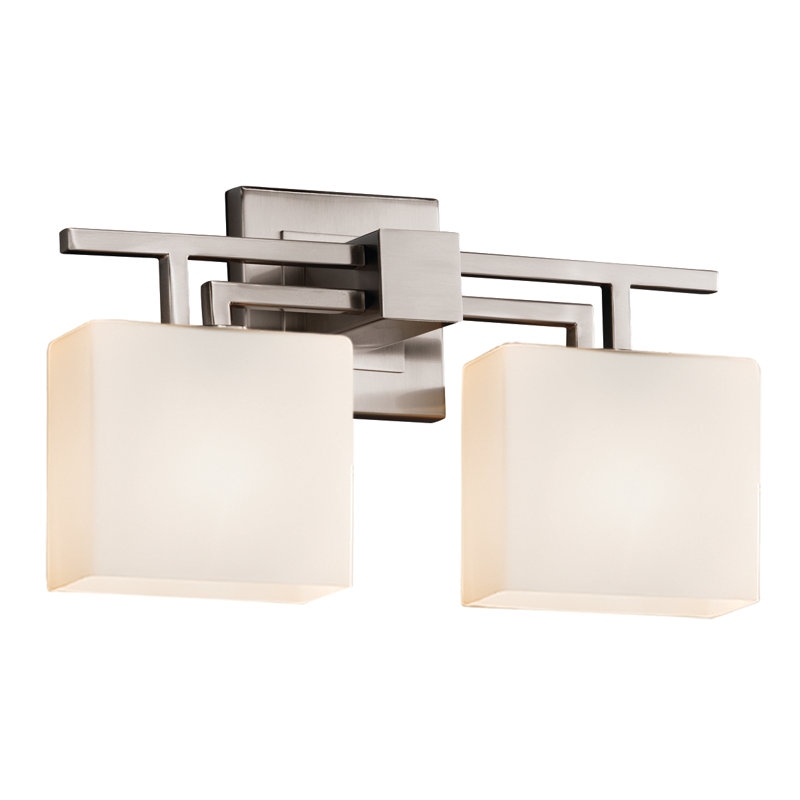 Éclairage pour meuble-lavabo 2 lumières Casson, Chrome poli, Opale