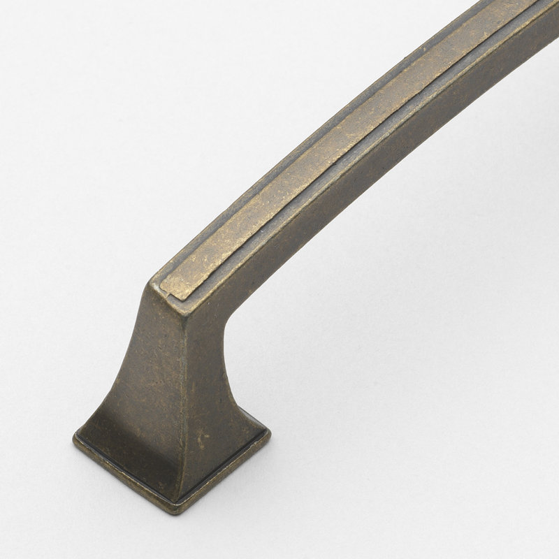 Centre to Centre Deco Cabinet Base Pull, Antique Brass, 3"