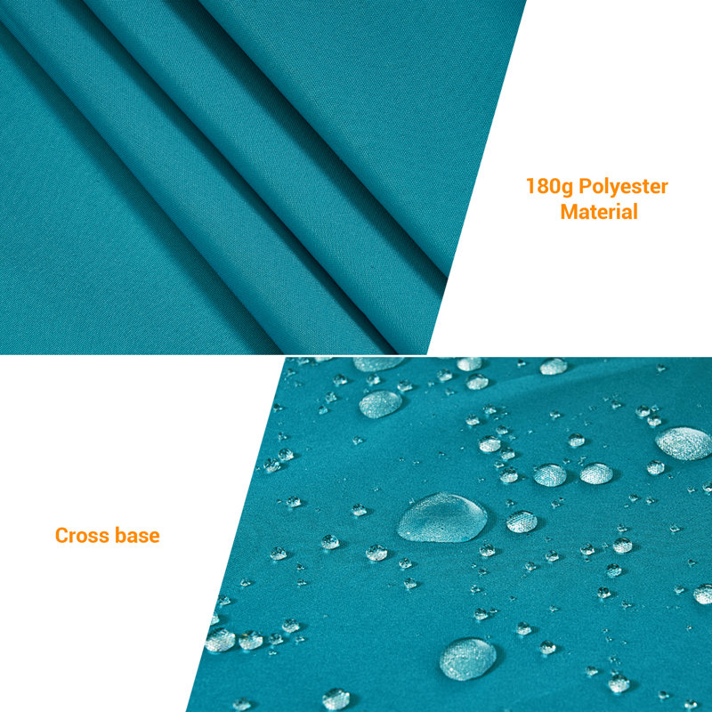 Parasol de marché extérieur 9 pi avec bouton-poussoir inclinable Dailan, Bleu lac