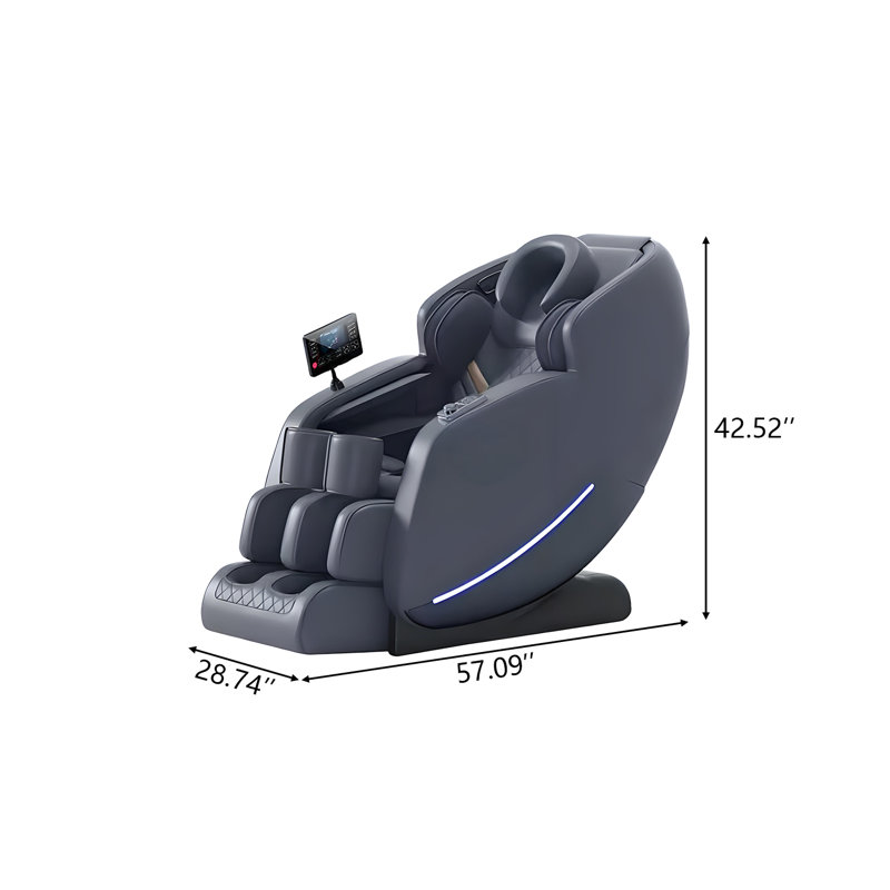 Fauteuil de massage électrique multifonctionnel ergonomique gris foncé