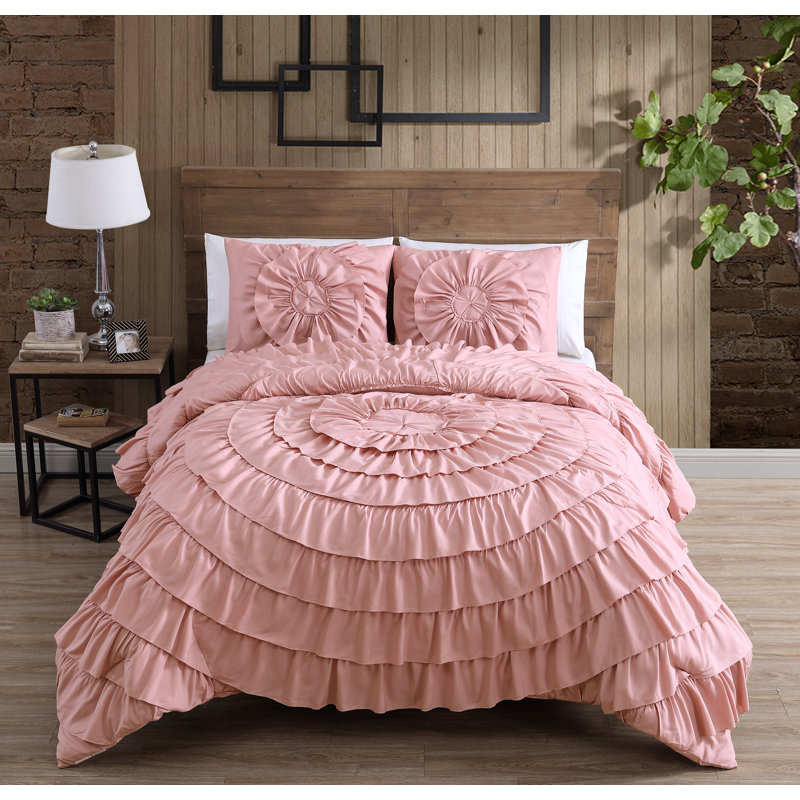 Sadie Polyester Percale Comforter, Twin Comforter + 4 Additional Pieces