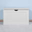 Armoire de rangement blanche avec 2 charnières de sécurité et coffre à jouets