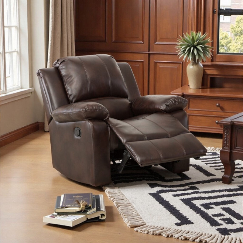 Fauteuil inclinable oscillant Classic Charlotte, Simili cuir brun foncé
