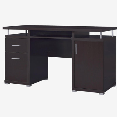 Rochelle Cappuccino 2-Drawer Office Computer Desk