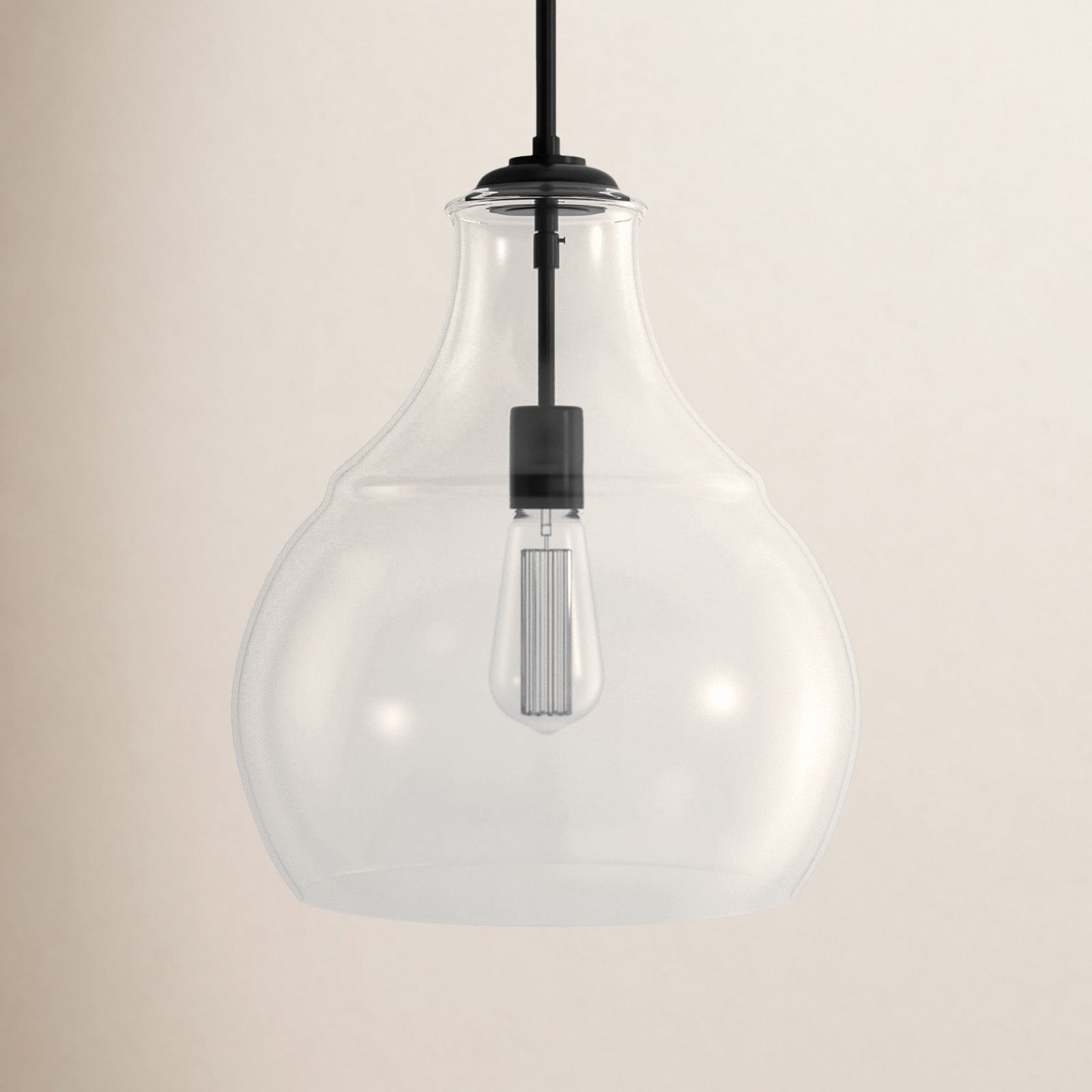 Seagrove Single Light Glass Dimmable Pendant, Oil Rubbed Bronze