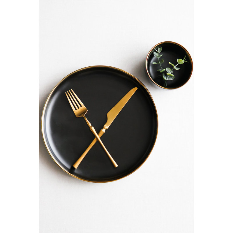 «The Luxury Collection» avec garniture - grande assiette 10 po, Noir et or